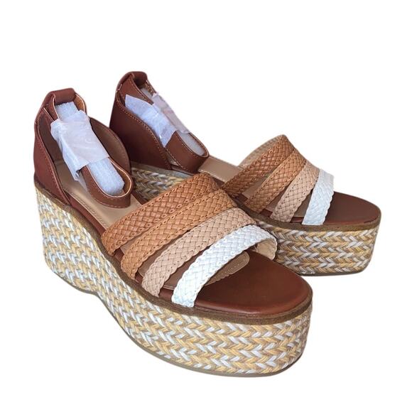 Retro Vibes Espadrille Platform Sandals Womens 9 Wedge Heel Open Toe Ladies NEW - Picture 2 of 10